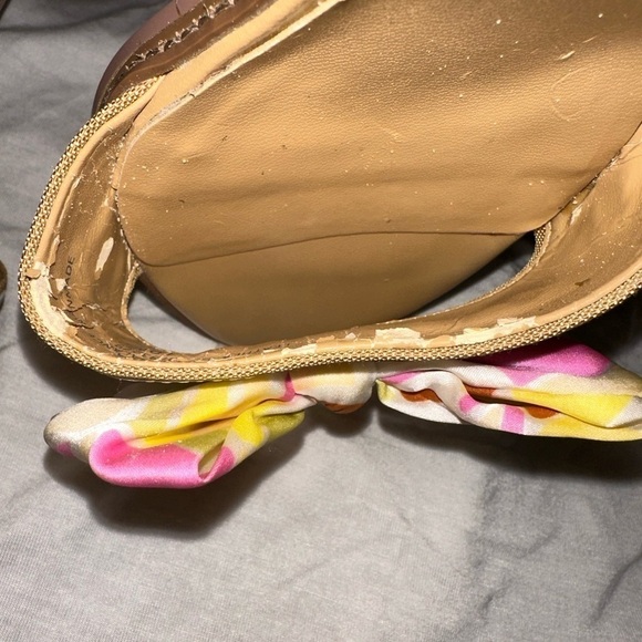 Liz Claiborne Cuba kitten mule heel Y2K bow leather spring summer slide on 10M - Picture 10 of 10